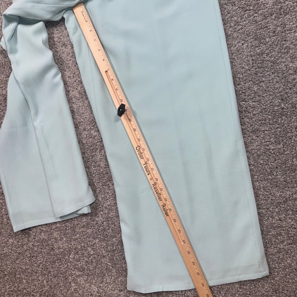 Eileen Fisher Silk Georgette Crepe Wide Leg Ankle Pull On Pants Small Pool NEW - Picture 6 of 9